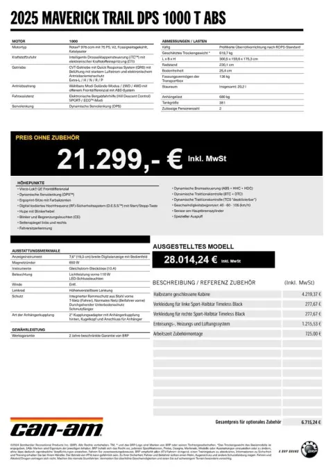 Maverick Trail DPS 1000 T3B ABS Kabine, Heizung – Bild 16